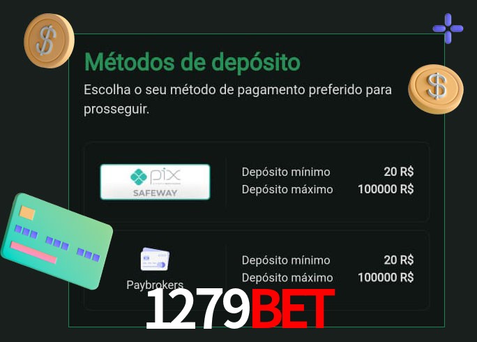 O cassino 1279Bet oferece uma grande variedade de métodos de pagamento